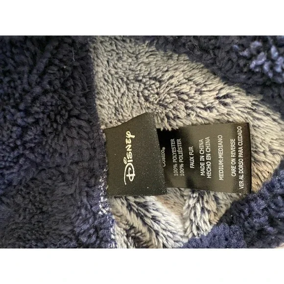 DISNEY MICKEY MOUSE FAUX FUR FLEECE Women’s Blue Long Sleeve Pullover Hoodie - Picture 5 of 5